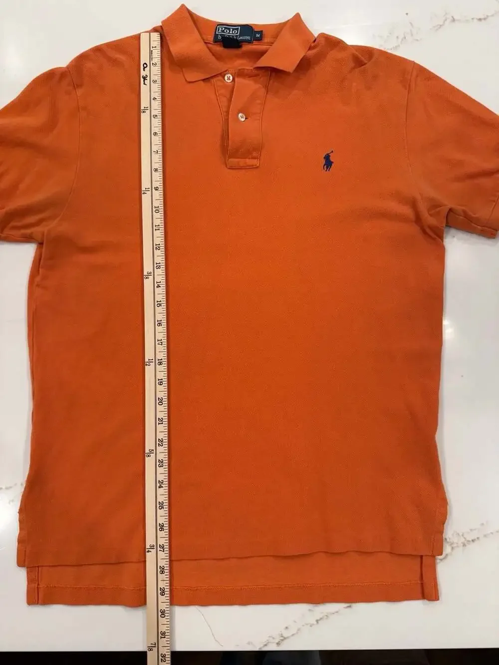 Vintage Polo Ralph Lauren Orange Short Sleeve Pique Polo Shirt Men's Size Medium